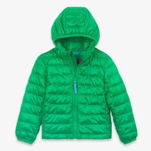 Primary Green Puffer Jacket with Hood